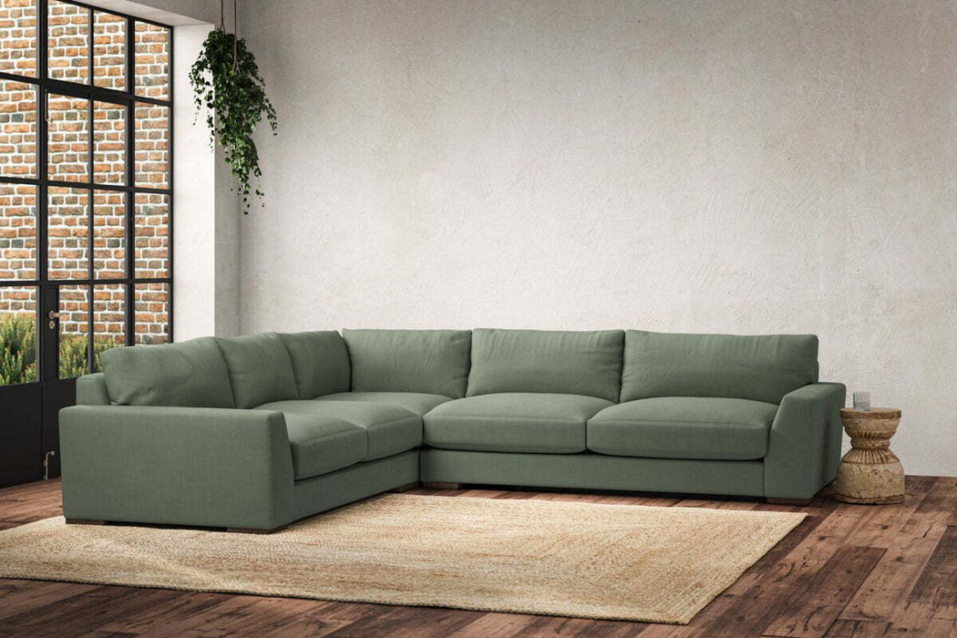 Guddu Large Left Hand Corner Sofa - Brera Linen Jade