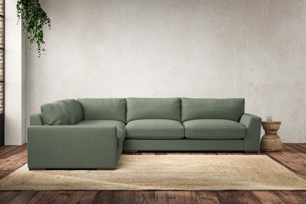 Guddu Large Left Hand Corner Sofa - Brera Linen Jade