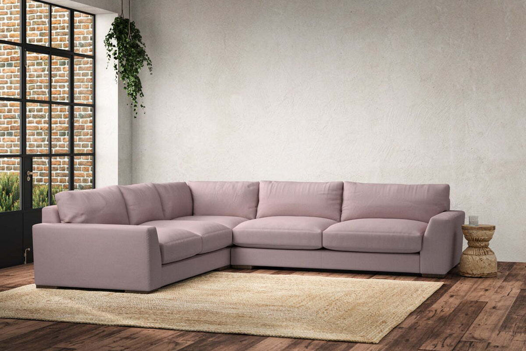 Guddu Large Left Hand Corner Sofa - Recycled Cotton Lavender