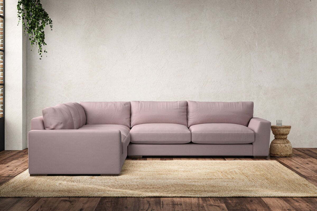 Guddu Large Left Hand Corner Sofa - Recycled Cotton Lavender