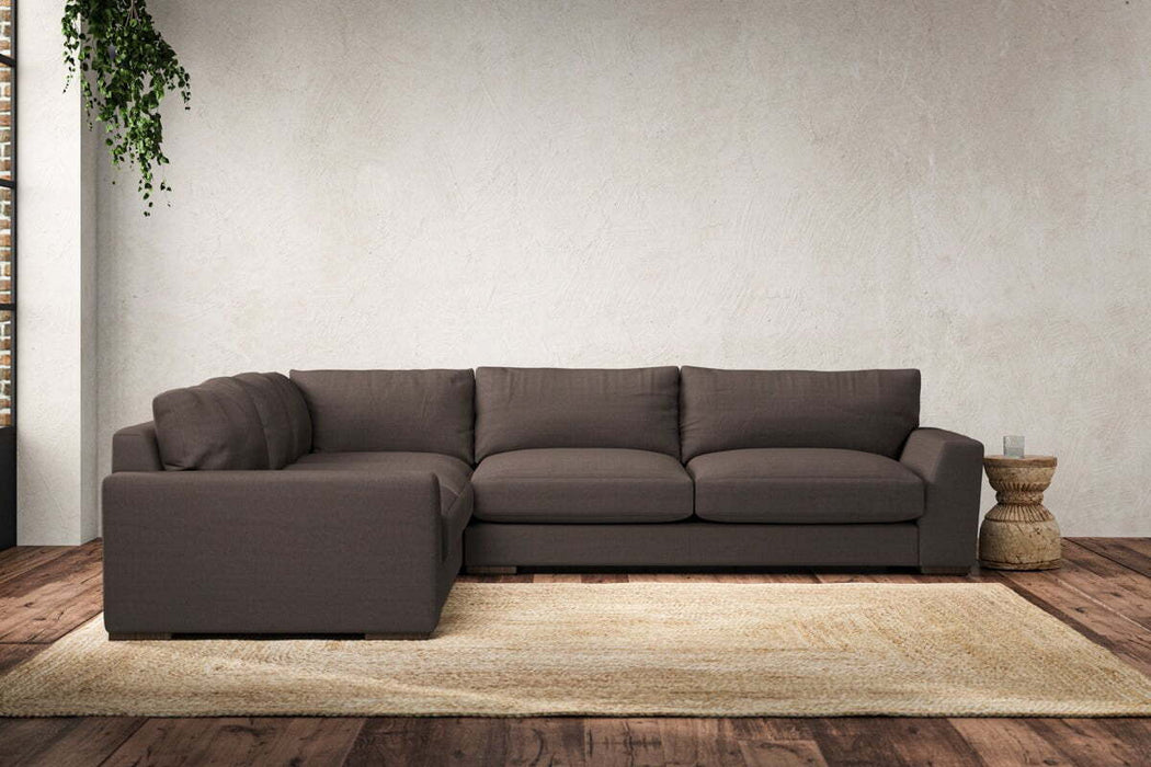 Guddu Large Left Hand Corner Sofa - Recycled Cotton Mocha