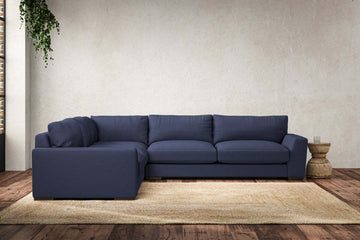Guddu Large Left Hand Corner Sofa - Recycled Cotton Navy