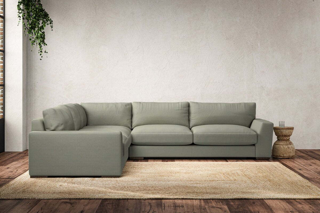 Guddu Large Left Hand Corner Sofa - Recycled Cotton Seaspray