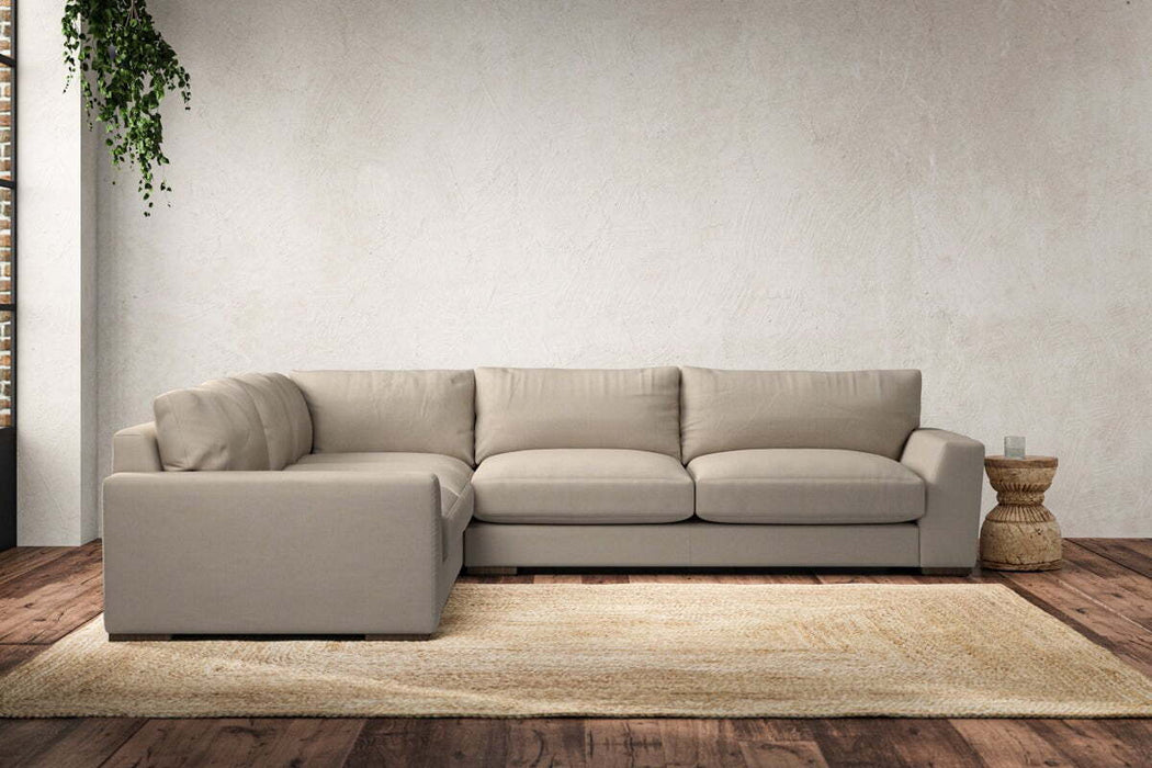 Guddu Large Left Hand Corner Sofa - Recycled Cotton Stone