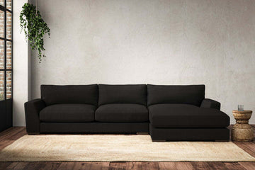Guddu Large Right Hand Chaise Sofa - Brera Linen Charcoal