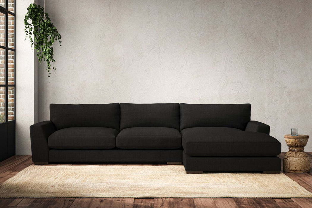 Guddu Large Right Hand Chaise Sofa - Brera Linen Charcoal