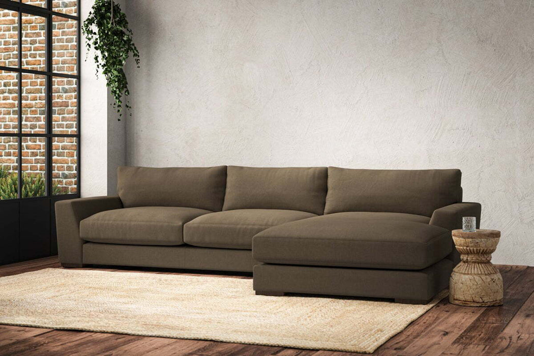 Guddu Large Right Hand Chaise Sofa - Brera Linen Chestnut
