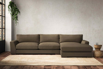 Guddu Large Right Hand Chaise Sofa - Brera Linen Chestnut