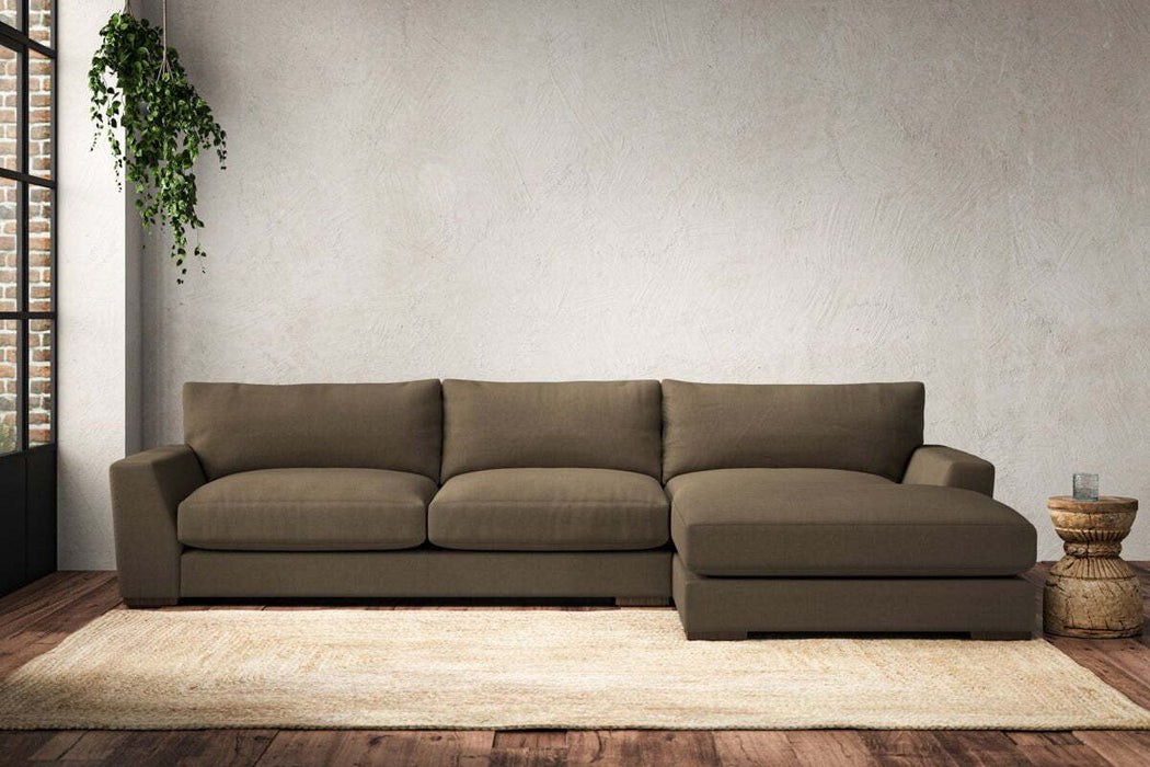 Guddu Large Right Hand Chaise Sofa - Brera Linen Chestnut
