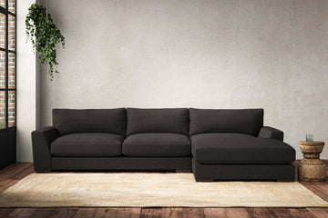 Guddu Large Right Hand Chaise Sofa - Brera Linen Espresso