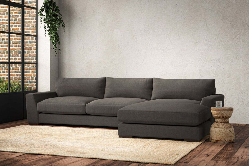 Guddu Large Right Hand Chaise Sofa - Brera Linen Granite