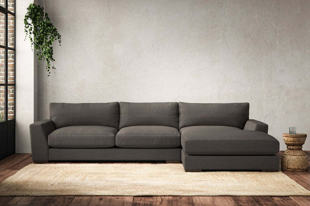 Guddu Large Right Hand Chaise Sofa - Brera Linen Granite