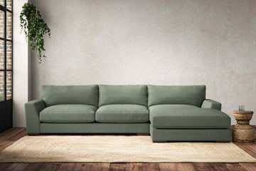 Guddu Large Right Hand Chaise Sofa - Brera Linen Jade