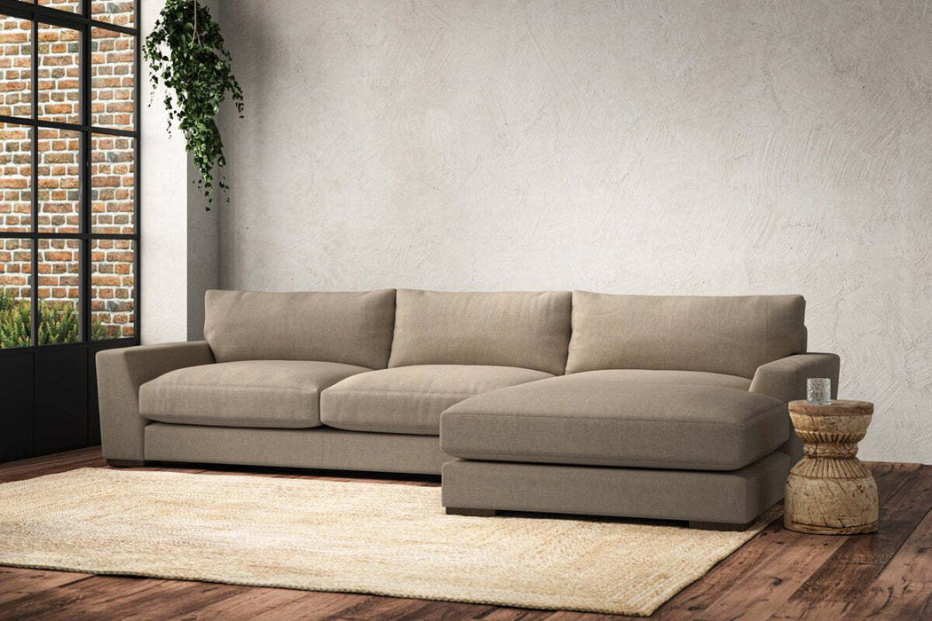 Guddu Large Right Hand Chaise Sofa - Brera Linen Pebble