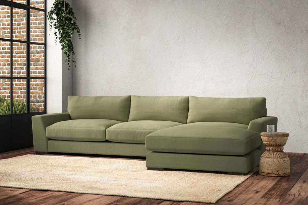 Guddu Large Right Hand Chaise Sofa - Brera Linen Sage