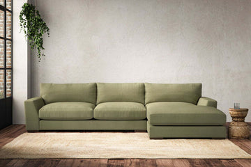Guddu Large Right Hand Chaise Sofa - Brera Linen Sage