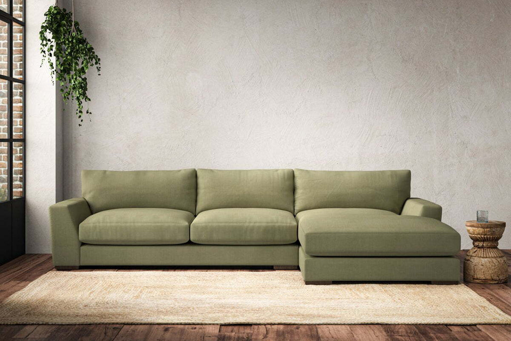 Guddu Large Right Hand Chaise Sofa - Brera Linen Sage