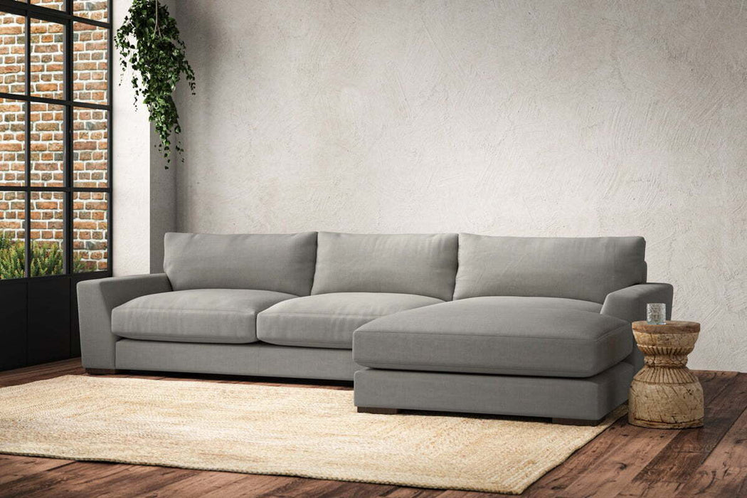 Guddu Large Right Hand Chaise Sofa - Brera Linen Smoke