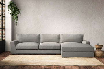 Guddu Large Right Hand Chaise Sofa - Brera Linen Smoke