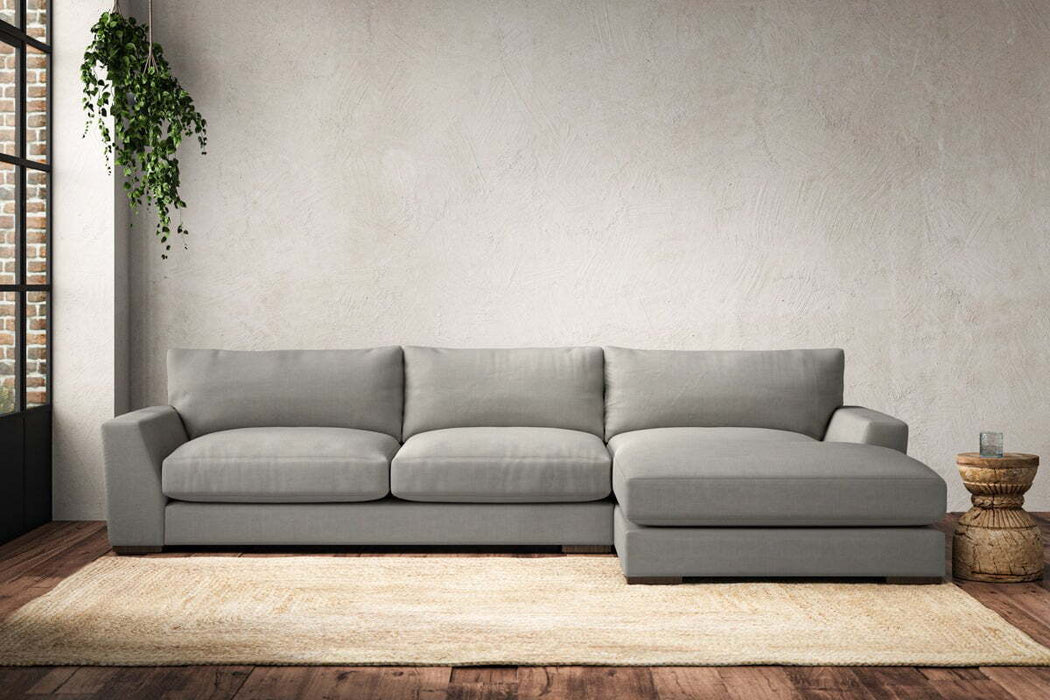 Guddu Large Right Hand Chaise Sofa - Brera Linen Smoke