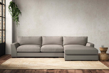 Guddu Large Right Hand Chaise Sofa - Recycled Cotton Flax