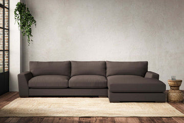 Guddu Large Right Hand Chaise Sofa - Recycled Cotton Mocha
