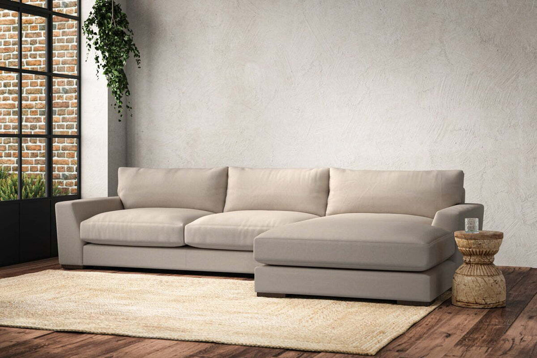 Guddu Large Right Hand Chaise Sofa - Recycled Cotton Natural