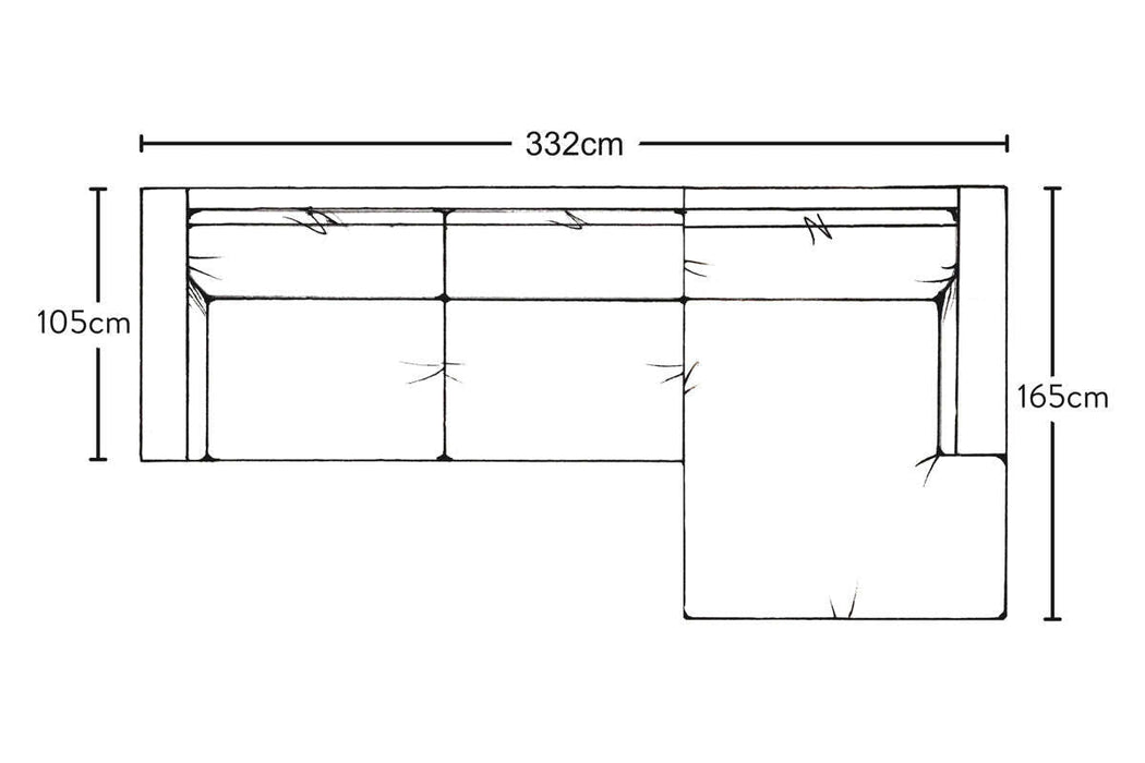 Guddu Large Right Hand Chaise Sofa - Recycled Cotton Ochre