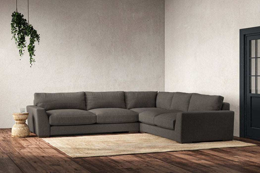 Guddu Large Right Hand Corner Sofa - Brera Linen Granite