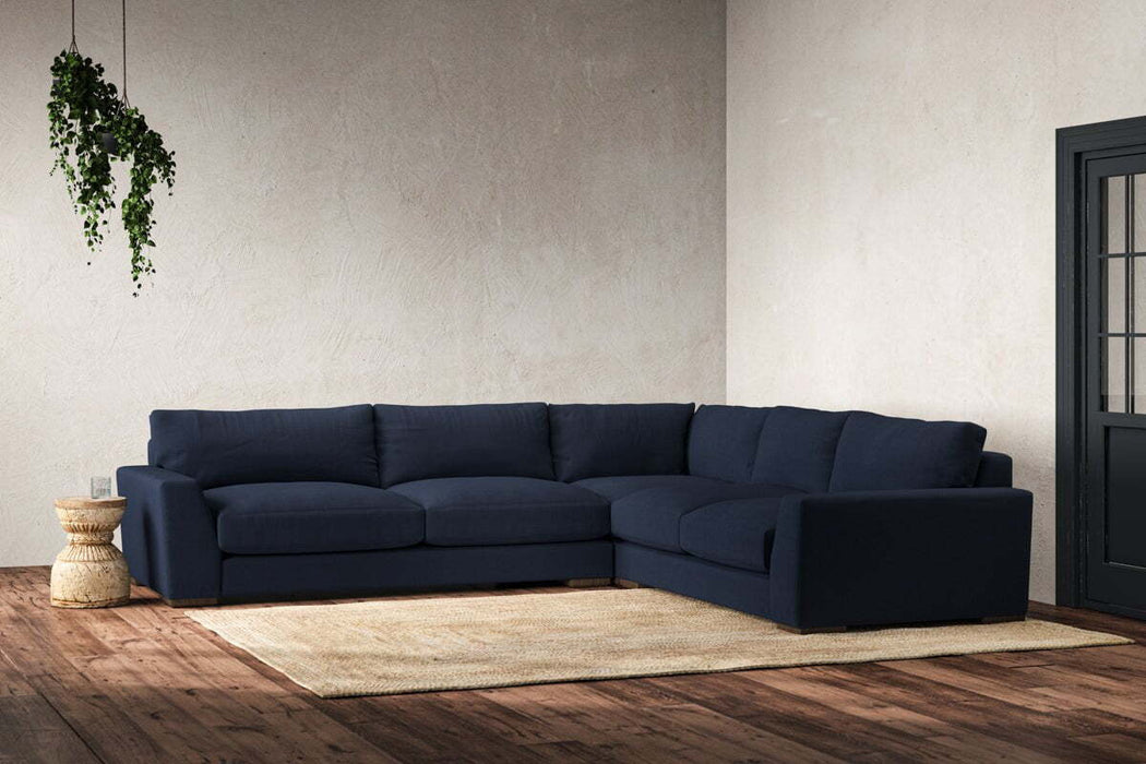 Guddu Large Right Hand Corner Sofa - Brera Linen Indigo