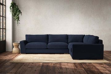 Guddu Large Right Hand Corner Sofa - Brera Linen Indigo