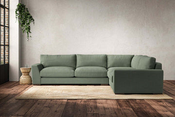 Guddu Large Right Hand Corner Sofa - Brera Linen Jade