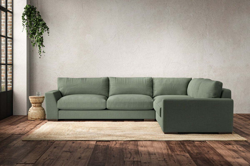 Guddu Large Right Hand Corner Sofa - Brera Linen Jade