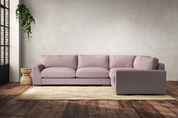 Guddu Large Right Hand Corner Sofa - Recycled Cotton Lavender