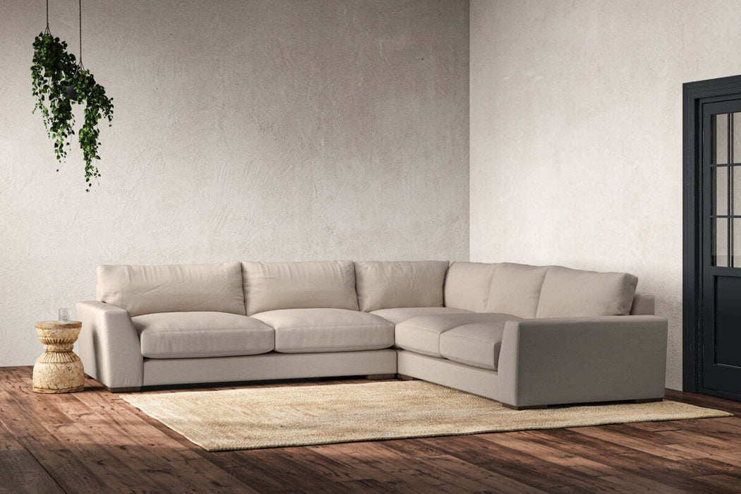 Guddu Large Right Hand Corner Sofa - Recycled Cotton Natural