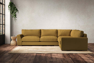 Guddu Large Right Hand Corner Sofa - Recycled Cotton Ochre