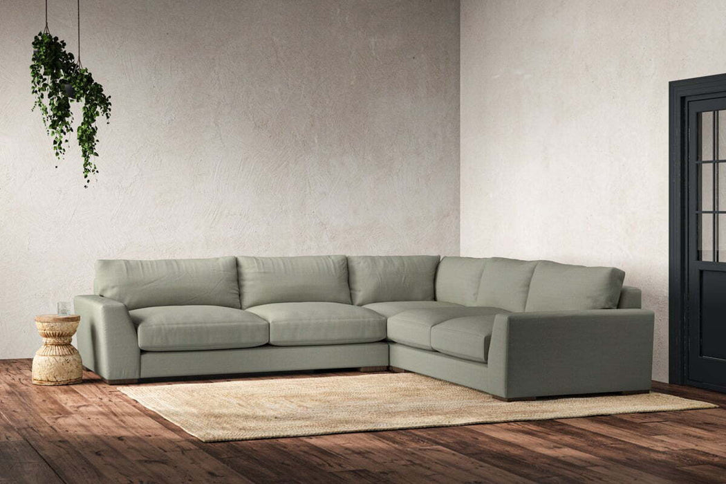 Guddu Large Right Hand Corner Sofa - Recycled Cotton Seaspray
