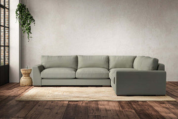 Guddu Large Right Hand Corner Sofa - Recycled Cotton Seaspray