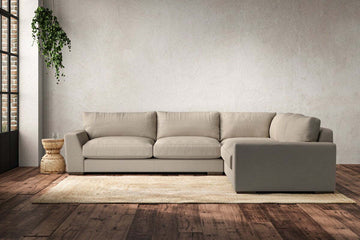 Guddu Large Right Hand Corner Sofa - Recycled Cotton Stone