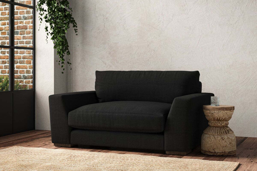 Guddu Love Seat - Brera Linen Charcoal