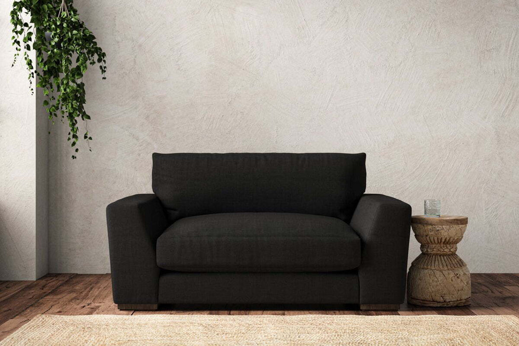 Guddu Love Seat - Brera Linen Charcoal
