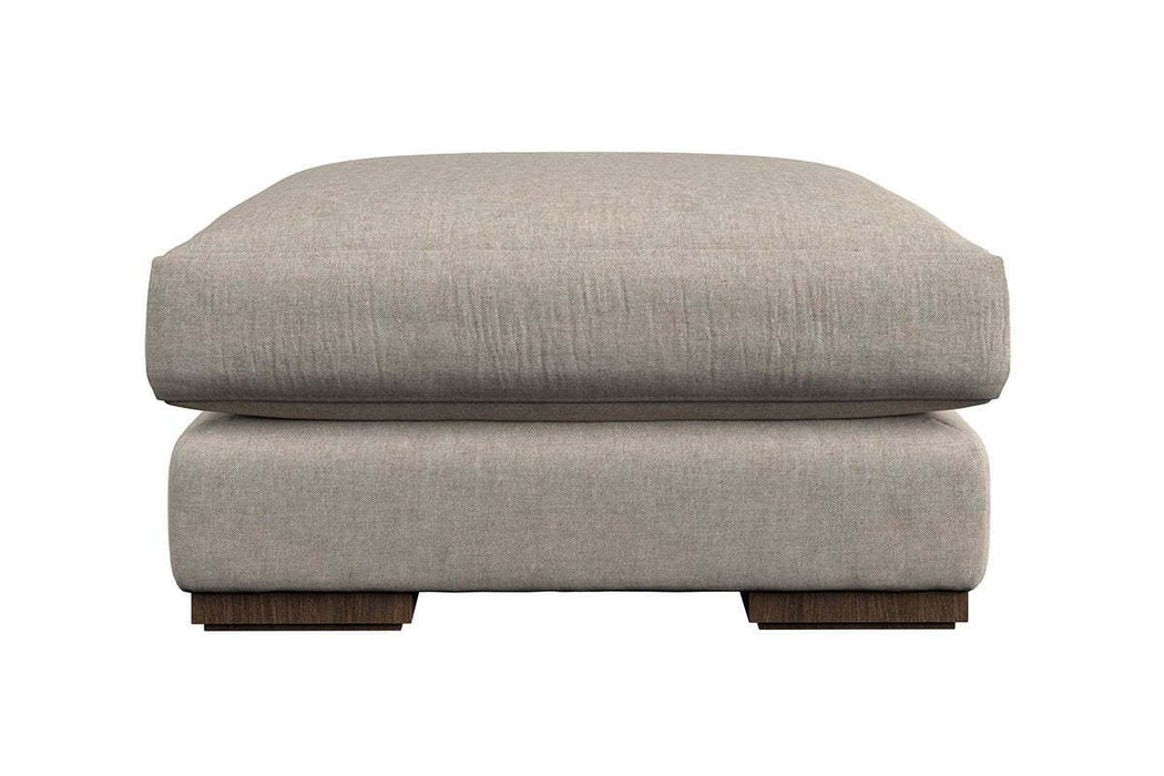 Guddu Medium Footstool - Brera Linen Chestnut