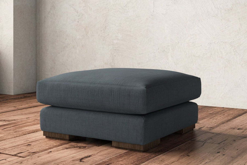 Guddu Medium Footstool - Brera Linen Dusk