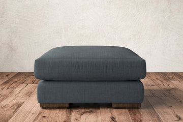 Guddu Medium Footstool - Brera Linen Dusk
