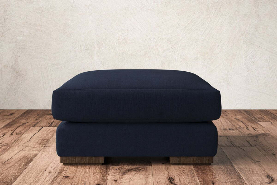 Guddu Medium Footstool - Brera Linen Indigo