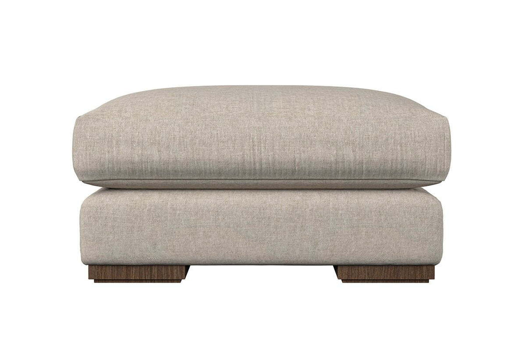 Guddu Medium Footstool - Brera Linen Jade