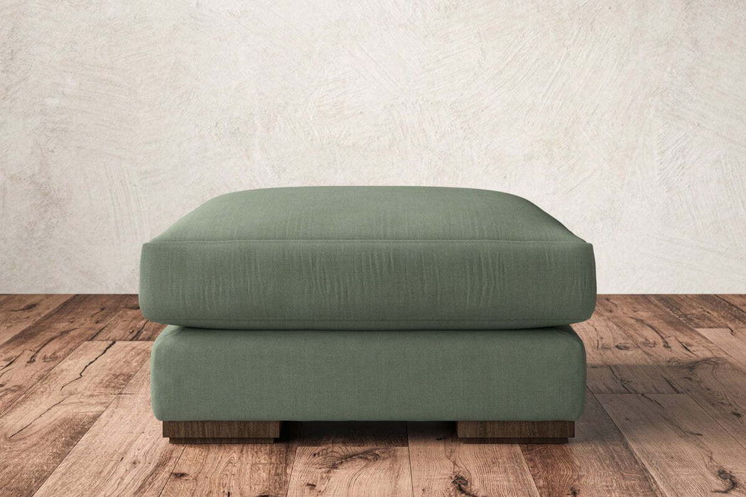 Guddu Medium Footstool - Brera Linen Jade