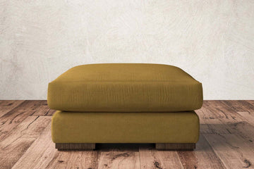 Guddu Medium Footstool - Recycled Cotton Ochre