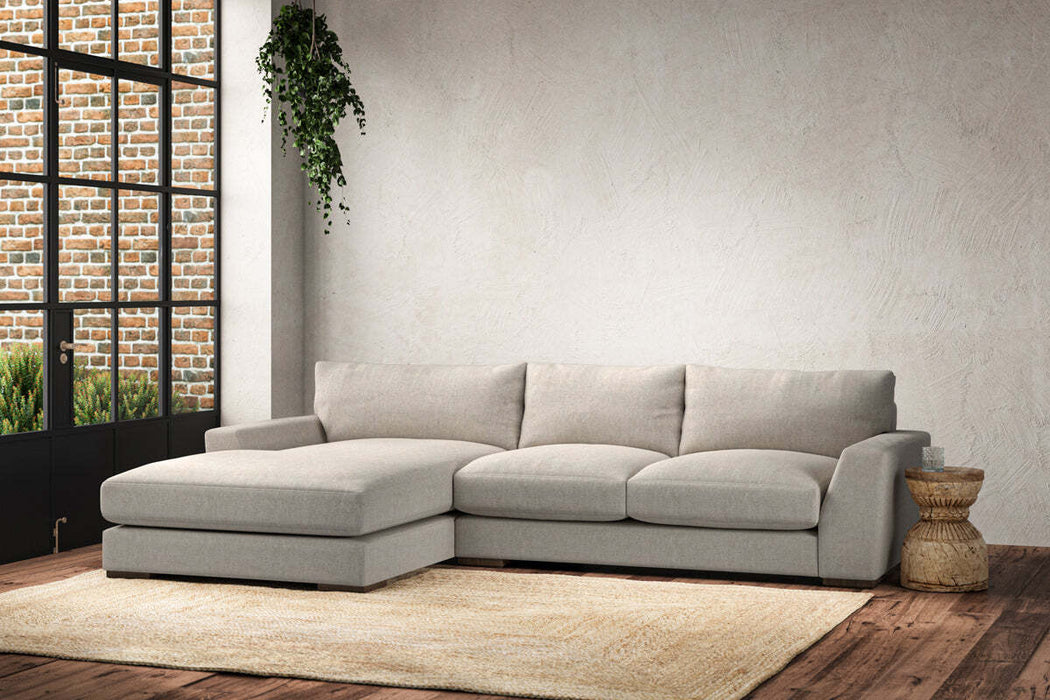 Guddu Medium Left Hand Chaise Sofa Brera Linen Natural
