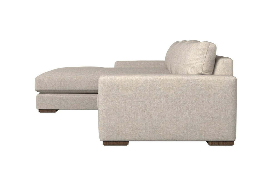 Guddu Medium Left Hand Chaise Sofa - Brera Linen Pebble